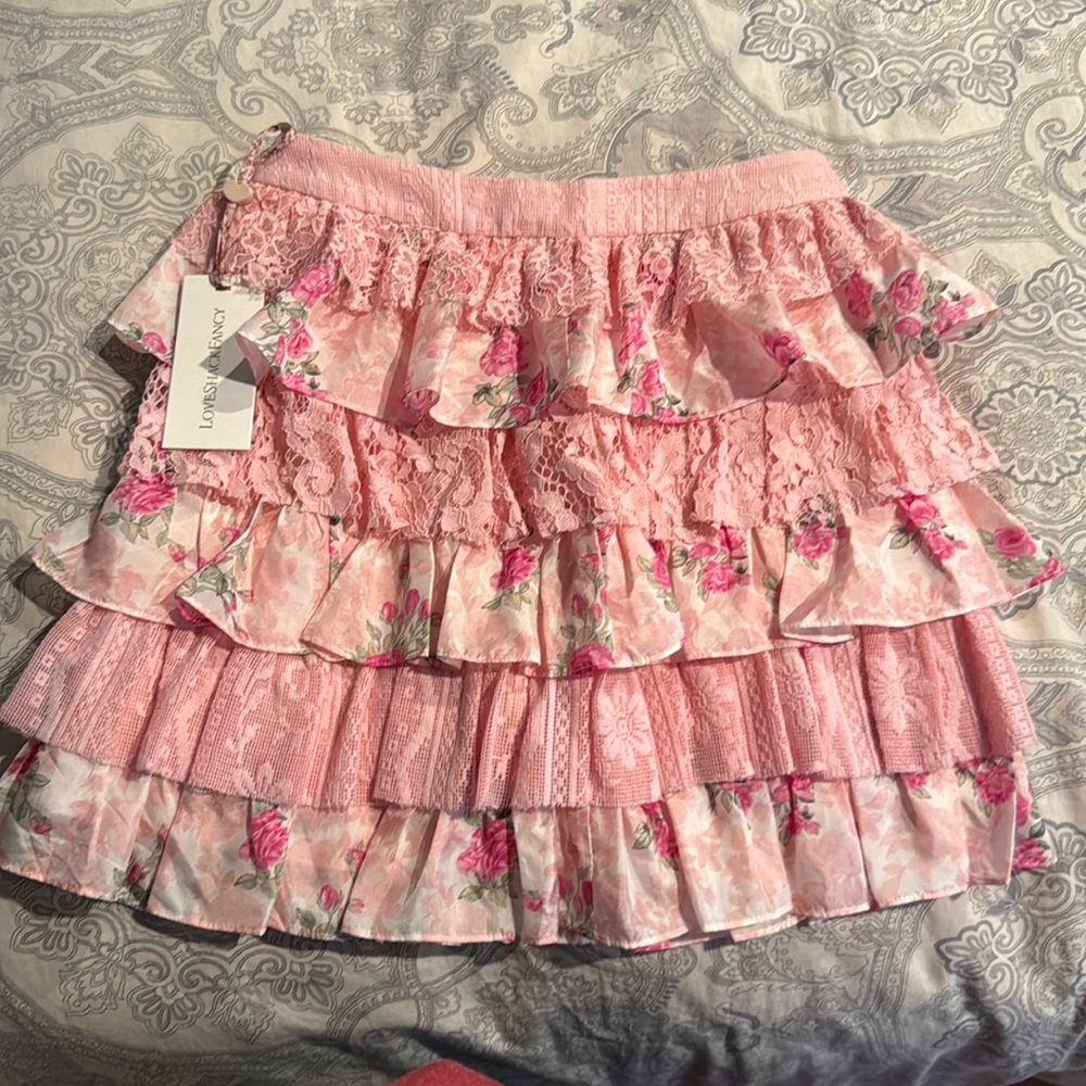 Brand new with tags LoveShackFancy Melrita silk layered skirt Size 0